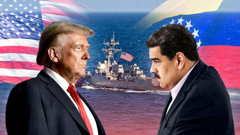 Comparación entre la ofensiva de Trump en Venezuela (2025) y la invasión de Panamá (1989) fotoarte trump y maduro